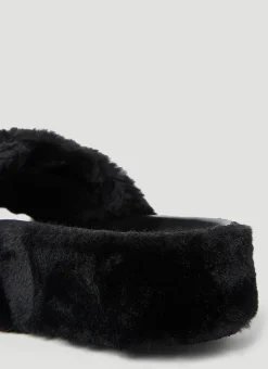 Faux Fur Plarform Sandals