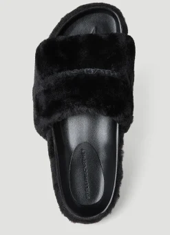 Faux Fur Plarform Sandals