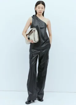 Faux Shearling 3 Chain Tote Bag