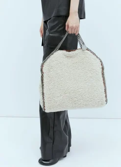 Faux Shearling 3 Chain Tote Bag