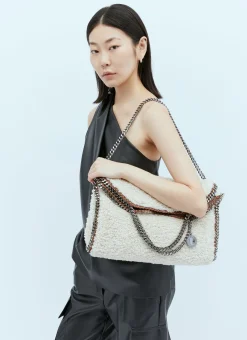 Faux Shearling 3 Chain Tote Bag
