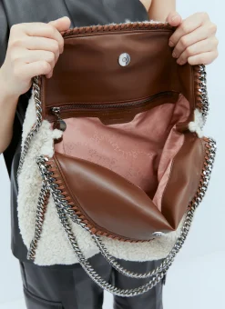 Faux Shearling 3 Chain Tote Bag