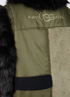 Faux-Fur Sleeve Long Coat