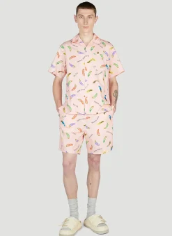 Feather Print Shorts