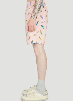 Feather Print Shorts