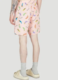 Feather Print Shorts