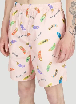 Feather Print Shorts