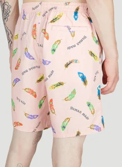 Feather Print Shorts