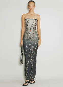 Fig Tree Print Maxi Dress