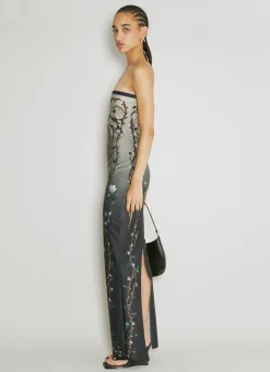Fig Tree Print Maxi Dress