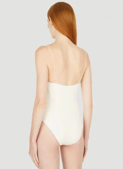 Fine Strap Almond Swimsuit