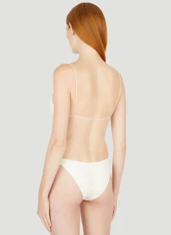 Fine Strap Triangle Bikini Top