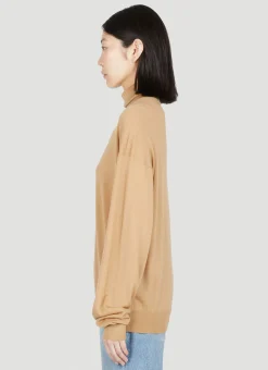 Fine-Knit Slouchy Rollneck Sweater