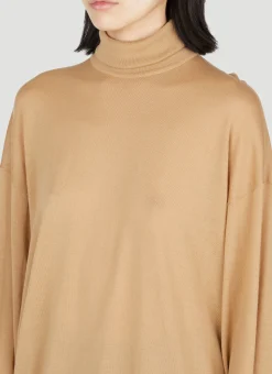 Fine-Knit Slouchy Rollneck Sweater