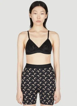 Flocked Mesh Bra