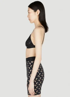 Flocked Mesh Bra
