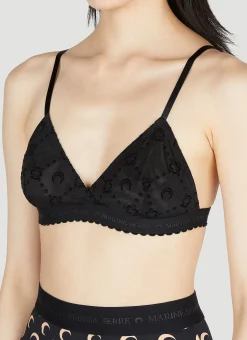 Flocked Mesh Bra