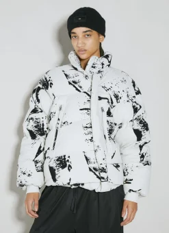 Flock-Print Padded Jacket