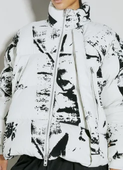 Flock-Print Padded Jacket