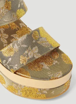 Floral Jacquard Platform Sandals