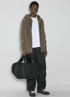 Fluffy Knit Hooded Zip-Up Sweatshirt