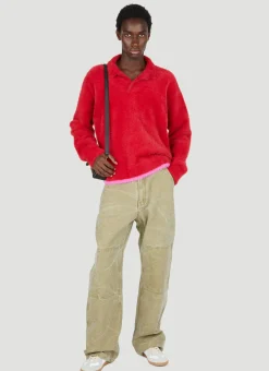Fluffy Knit Polo Shirt