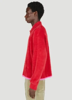 Fluffy Knit Polo Shirt