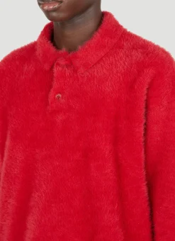 Fluffy Knit Polo Shirt