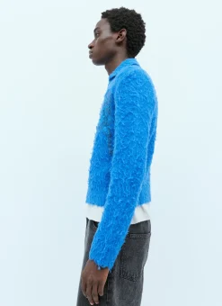 Fluffy Knit Zip-Up Cardigan