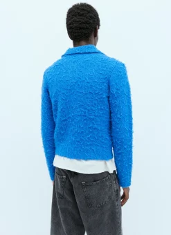 Fluffy Knit Zip-Up Cardigan