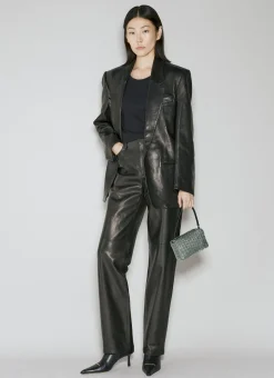 Fly Leather Wide Leg Pants