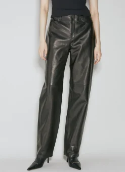 Fly Leather Wide Leg Pants