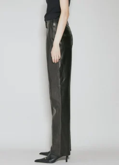 Fly Leather Wide Leg Pants