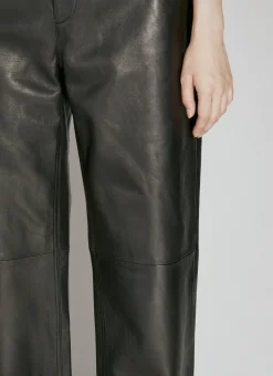 Fly Leather Wide Leg Pants