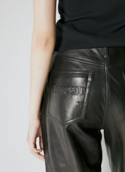 Fly Leather Wide Leg Pants