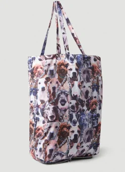 Foldable Dog Print Tote Bag