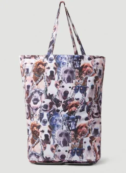 Foldable Dog Print Tote Bag