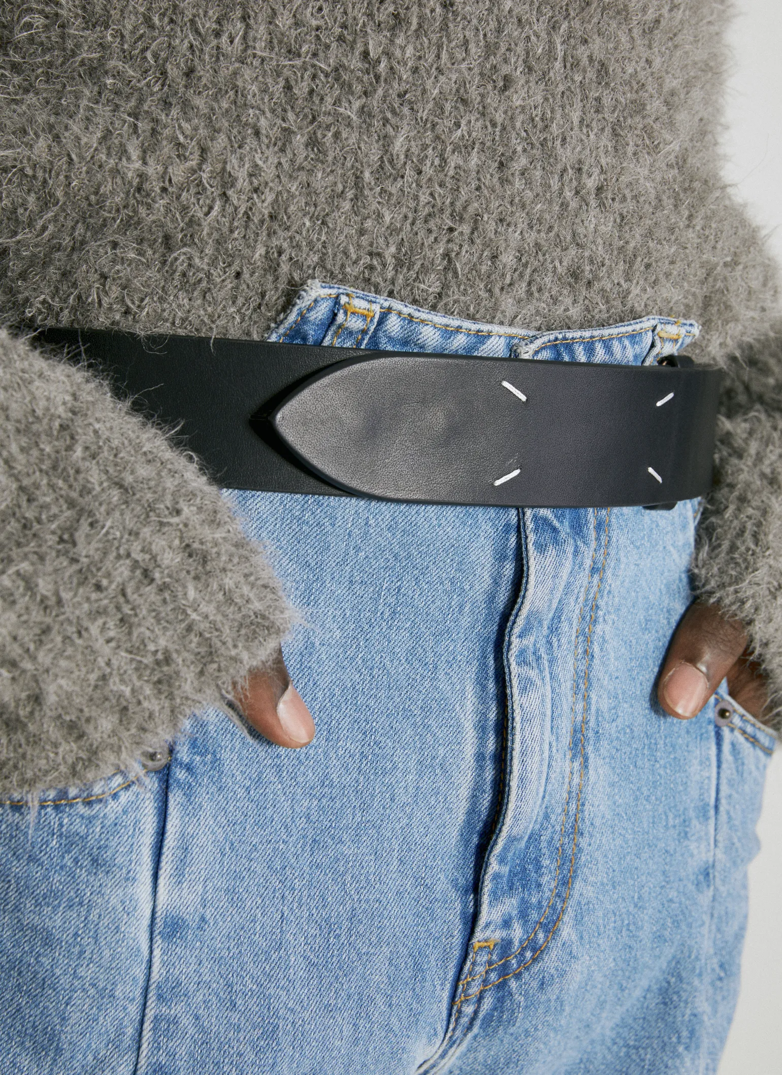 Four Stitches Leather Belt