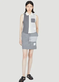 Four-Bar Knitted Mini Tube Skirt