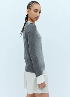 Four-Bar Wool Sweater