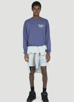 French Logo Print Sweat Shorts