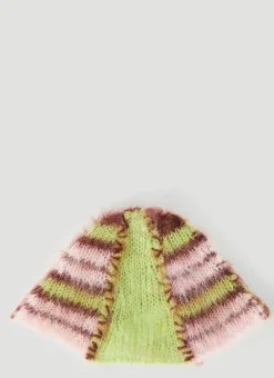 Fuzzy Stripe Beanie Hat