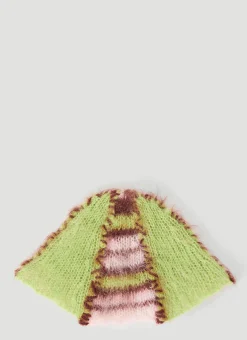 Fuzzy Stripe Beanie Hat