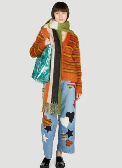 Fuzzy Stripe Cardigan