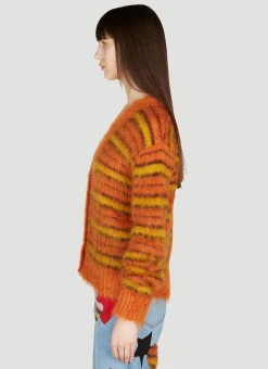 Fuzzy Stripe Cardigan