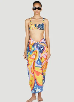 Galactic Paradise Sarong Midi Skirt