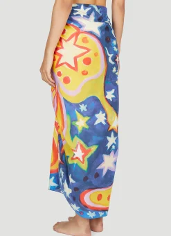 Galactic Paradise Sarong Midi Skirt