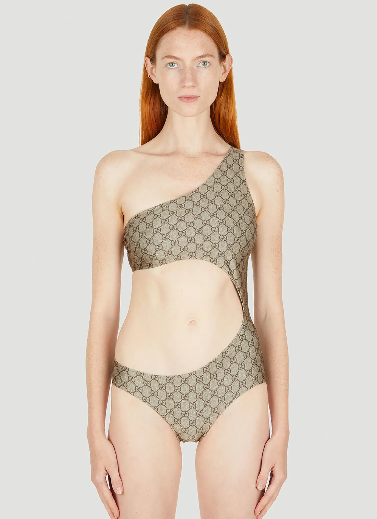 Gg Asymmetric Cut-Out Swimsuit
