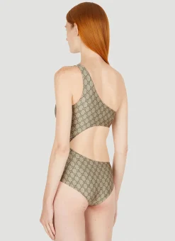 Gg Asymmetric Cut-Out Swimsuit