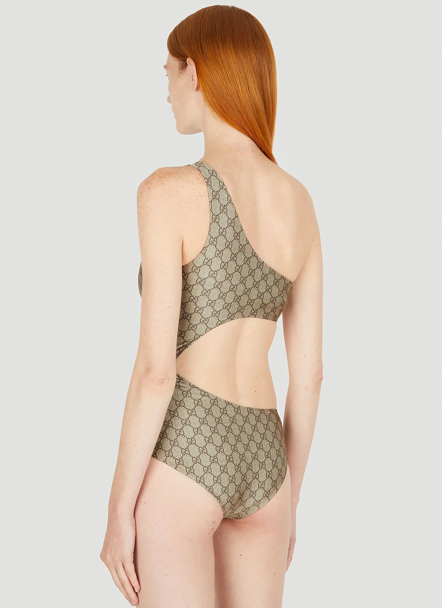 Gg Asymmetric Cut-Out Swimsuit